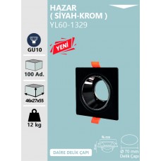 HAZAR DEKORATİF KASA -SİYAH/KROM